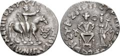 Central Asian INDO-SKYTHIANS, Northern Satraps. Zeionises. Circa 45/35-5 BC. AR Tetradrachm (27mm, 9.62 g, 11h). Uncertain mint in Chukhsa (Chach). ANIΓOΛOY YIO[...]AMOY ZCIωNIΓOY, king in Parthian at