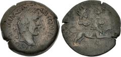 Roman Provincial EGYPT, Alexandria. Antoninus Pius. AD 138-161. Æ Drachm (33mm, 23.28 g, 12h). Zodiac series. Dated RY 8 (AD 144/5). AVT K T AIΛ A∆P ANTωNЄINOC CЄB ЄVC, laureate head right / Sun in Le