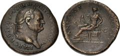 Roman Imperial Vespasian. AD 69-79. Æ Sestertius (33mm, 24.01 g, 6h). Rome mint. Struck AD 77-78. IMP CAES VESPASIAN AVG P M TR P P P COS VIII, laureate head right; eagle inset of the d'Este family be