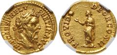 Roman Imperial Pertinax. AD 193. AV Aureus (19mm, 7.19 g, 6h). Rome mint. 2nd emission. IMP CAES P HELV PERTIN AVG, laureate head right / PROVID DEOR COS II, Providentia, draped, standing left, raisin