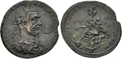 Roman Provincial CILICIA, Mallus. Macrinus. AD 217-218. Æ (36mm, 22.22 g, 6h). Dated CY 284 (AD 217). Laureate, draped, and cuirassed bust right, seen from the front; c/m: uncertain bust right in incu