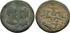 Roman Provincial CILICIA, Seleucia ad Calycadnum. Septimius Severus, with Julia Domna. AD 193-211. Æ (29mm, 15.03 g, 7h). Confronted busts of Septimius Severus right, laureate and draped, and Julia Do