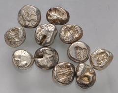 Large Lots GREEK. Asia Minor. Lot of eleven (11) AR Staters. Includes: LYCIA, Phaselis (9) // CARIA, Kaunos (2). Fine to Near VF, toned, four with test cuts. LOT SOLD AS IS, NO RETURNS. Eleven (11) co