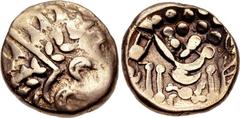 CELTIC, Britain. Durotriges. Uninscribed. Circa 65 BC-AD 45. AV Stater (17mm, 6.03 g, 9h). Durotrigan A, Chute type. Struck circa 60-30 BC. Devolved head of Apollo right / Disjointed horse left; ‘crab