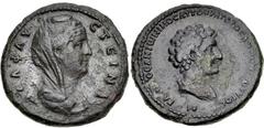 CYPRUS, Uncertain. Faustina Senior, with Galerius Antoninus. Augusta, AD 138-140/1. Æ (28mm, 11.43 g, 12h). Struck circa AD 147. Veiled and draped bust of Diva Faustina Senior right, wearing stephane 