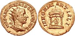 Trebonianus Gallus. AD 251-253. AV Heavy Aureus or Binio (21mm, 5.46 g, 12h). Rome mint. Special emission, AD 251. IMP CAE C VIB TREB GALLVS AVG, radiate, draped, and cuirassed bust right / IVNONI M-A