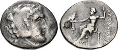 Greek LYCIA, Phaselis. Circa 218/7-186/5 BC. AR Tetradrachm (30.5mm, 16.08 g, 12h). In the name and types of Alexander III of Macedon. Dated CY 32 (187/6 BC). Head of Herakles right, wearing lion skin