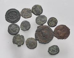 Large Lots MIXED. Late Roman-Early Medieval. Lot of twelve (12) bronze denomiations. Includes: mostly later bronze issues including one issue each of Theodosius I, Honorius and Valentinian II. Remaini