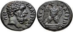 LYDIA, Blaundus. Pseudo-autonomous issue. Time of Marcus Aurelius, AD 161-180. Æ (17mm, 3.88 g, 12h). Head of Herakles right / Eagle standing facing, head left, on two animal bones. BMC 34-37; SNG Cop