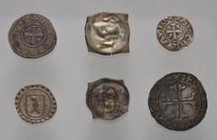 Large Lots WORLD. Switzerland. Lot of six (6) silver Medieval issues. Includes: Canton of Basel. Basel (Bishophric). Gerhard von Wippingen. 1309–1325. AR Bracteate Pfennig // Basel-Schtadt. Basel. 16t