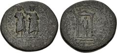 Roman Provincial MYSIA, Pergamum. Augustus. 27 BC-AD 14. Æ (21mm, 4.41 g, 1h). Homonoia with Sardis. Kephalion, grammateus. Struck circa AD 1. Demos of Pergamum standing facing slightly right, being c