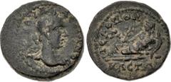 Roman Provincial CILICIA, Hierapolis-Castabala. Valerian I. AD 253-260. Æ (20mm, 7.85 g, 12h). Laureate head right / River-god Pyramos reclining left, holding reed and cornucopia, leaning on urn from 