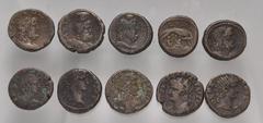 Large Lots ROMAN. Provincial. Lot of ten (10) Alexandrian BI Tetradrachms. Includes: various rulers and types. Average Fine. LOT SOLD AS IS, NO RETURNS. Ten (10) coins in lot.