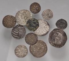 Large Lots MIXED. Early Medieval - British. Lot of twelve (12) mostly silver issues. Includes: Early Medieval: Crusaders, County of Tripoli. BI Denier // Crusaders, Knights of Rhodes (Knights Hospital