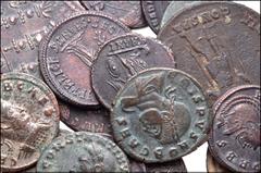 ROMAN. Imperial. Lot of Thirty-four (34) Mostly Æ Folles. Includes: Quadrans. Trajan // Antoninianus. Florian // Follis. Divus Constantius I // Maximinus II // Maxentius (2) // Licinius I (3) // Licin