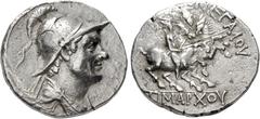 Greek SELEUKID EMPIRE. Timarchos. Usurper, 164-161 BC. AR Tetradrachm (27mm, 16.73 g, 5h). Ekbatana mint. Diademed and draped bust right, wearing Boeotian helmet, within fillet border / [BAΣIΛEΩΣ] MEΓ
