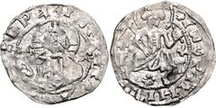 BULGARIA, Second Empire. Ivan Sracimir. 1356–1397. AR Half Grosh (17mm, 0.60 g, 7h). Half-length facing bust of Christ, raising hands in benediction; IC XC and monograms across field / Ivan Sracimir e