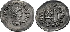 Early Medieval GEPIDS. Uncertain king. 454-552. AR Quarter Siliqua (14mm, 1.01 g, 4h). Imitating a Ravenna mint Quarter Siliqua of Theoderic in the name of Anastasius I. Sirmium mint. D N ΛNΛSTΛSIVS P