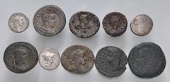 Large Lots ROMAN. Provincial-Republican. Lot of fifteen (15) silver and bronze issues. Includes: PROVINCIAL: Augustus (3) // Agrippina Senior // Vespasian // Trajan // Marcus Aurelius and Lucius Verus