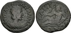 Roman Provincial ISLANDS off IONIA, Samos. Tranquillina. Augusta, AD 241-244. Æ (22mm, 5.32 g, 6h). Draped bust right wearing stephane / River-god Imbrasos reclining left, holding reed and cornucopia,