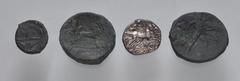 Large Lots GREEK. Magna Graecia & Sicily. Lot of four (4) bronze issues. Includes: Sicily, Messana. The Mamertinoi. Æ Pentonkion. // Syracuse. Second Democracy. Æ Hemilitron // Roman rule. After 212 B
