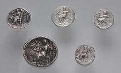 Large Lots GREEK. Northern Greece. Lot of five (5) silver issues of Alexander III (or his successors) and Philip III. Includes: Alexander III. AR Tetradrachm // AR Drachm (3) // Philip III. AR Drachm.