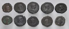 Large Lots ROMAN. Provincial. Lot of eleven (11) 3rd century Alexandrian Potin Tetradrachms. Includes: Severus Alexander // Gordian III // Philip I (2) // Caludius II // Carus // Divus Carus // Carinu