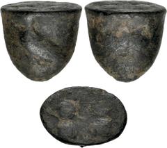 Greek SICILY, Akragas. Circa 440-430 BC. Cast Æ Trias – Tetronkion (19mm, 15.78 g). Eagle standing left / Crab. Four pellets (mark of value) on base. Westermark, Coinage 525A; CNS 1; HGC 2, 126. Earth