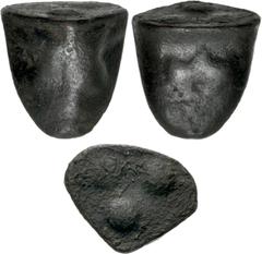 Greek SICILY, Akragas. Circa 440-430 BC. Cast Æ Tetras – Trionkion (17mm, 12.27 g). Two eagle foreparts back-to-back / Crab. Three pellets (mark of value) on base. Westermark, Coinage 526; CNS 6; HGC 