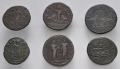 Large Lots ROMAN. Provincial. Lot of six (6) Roman provincial issues, Moesia and Thrace. Includes: Viminacium: Philip I, Trajan Decius // Anchialus: Gordian and Tranquillina, Maximinus // Tomis: Elaga
