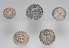 Large Lots WORLD. Hungary. Lot of five (5) silver issues. Includes: Stephan V. 1270-1272. AR Denier // Karoly Robert. 1308-1342. AR Parvus // AR Denar // Louis I. 1342-1348. AR Denar // Ferdinand I. 1