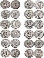 ROMAN. Imperial. Lot of Twelve (12) AR Denarii from Caracalla to Julia Mamaea. Includes: Caracalla. RIC IV 141 // 196 // 208b // 240 // 253 // 268 (2) // 275A // 339 // Geta. RIC IV 9a // 69a // Julia