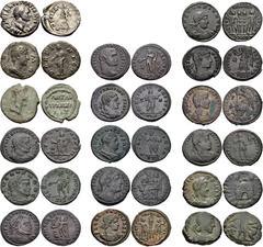 ROMAN. Imperial. Lot of Seventeen (17) AR and Æ from Vespasian to Honorius. Includes: Vespasian. AR Denarius. RIC II 23 // Dardanian Mines. Æ Semis. RIC III 1016 (Hadrian) // Pannonian(?) mines. Æ Sem