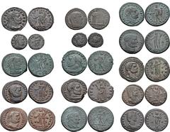 ROMAN. Imperial. Lot of Fifteen (15) Æ from Constantius I to Galeria Valeria. All coins: Æ Folles, unless otherwise noted. Include: Constantius I. Treveri mint. RIC VI 603 // Æ Quarter Follis. Siscia 