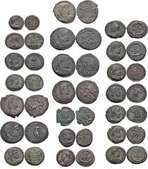 ROMAN. Imperial. Lot of Twenty-one (21) Æ from Constantine II to Valentinian I. Includes: Constantine II. Lugdunum mint. RIC VIII 6 // Antioch mint. RIC VII 59 // Constantius II. Siscia mint. RIC VIII