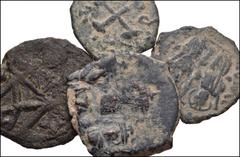 BYZANTINE. Lot of Four (4) Æ from Justin II to Leo IV. Includes: Justin II and Sophia. Æ Decanummium. SB 383 // Phocas and Leontia. Æ Decanummium. SB 675 // Constans II. Æ Follis. SB 1014 // Leo IV an