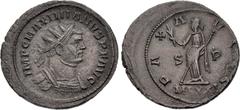 Roman Imperial Maximianus. First reign, AD 286-305. Antoninianus (25mm, 5.39 g, 6h). Londinium (London) mint. Struck under Carausius, AD 286-293. Radiate and cuirassed bust right / Pax standing left, 