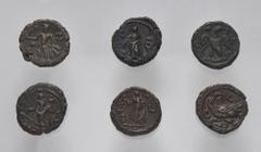 Large Lots ROMAN. Provincial. Lot of six (6) Alexandrian Potin Tetradrachms. Includes: various rulers, dates, and types. Notably a rare issue of Maximianus. Dattari (Savio) 5909. VF - Good VF. LOT SOL