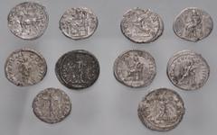 Large Lots ROMAN. Imperial. Lot of ten (10) AR Denarii. Includes: Septimius Severus (3) // Julia Domna // Caracalla (2) // Severus Alexander (2) // Gordian III // Maximinus Thrax. Near VF to VF. LOT S