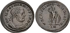 Roman Imperial Maximianus. As Senior Augustus (2nd reign), AD 308-310. Æ Follis (26.5mm, 6.17 g, 7h). Londinium (London) mint. Struck circa November-December AD 307. Laureate and cuirassed bust right 