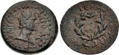 Roman Provincial CILICIA, Hierapolis-Castabala. Nerva. AD 96-98. Æ (22mm, 6.85 g, 12h). Laureate head right / Wreath. Robert, Hierapolis –; RPC III 3380.13 = SNG Levante 1579 (this coin); SNG BN –. Ea