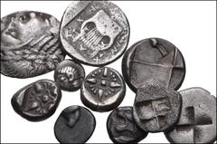 GREEK. Miscellaneous. Lot of Ten (10) AR from Thrace to Caria. Includes: Thrace, Byzantion. AR Drachm // Thrace, Chersonesos. AR Hemidrachm // Macedon, Olynthos. AR Drachm // Mysia, Kyzikos . AR Diobo