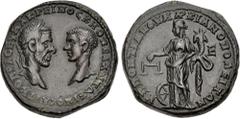 Roman Provincial MOESIA INFERIOR, Marcianopolis. Macrinus, with Diadumenian as Caesar. AD 217-218. Æ Pentassarion (26.5mm, 15.85 g, 6h). Pontianus, legatus Augusti pro praetore. Laureate head of Macri