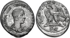 Roman Provincial SELEUCIS and PIERIA, Antioch. Hostilian. As Caesar, AD 250-251. BI Tetradrachm (24mm, 13.24 g, 7h). 7th officina. Bareheaded and draped bust right, seen from the front; Z below / Eagl