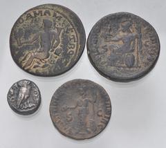 Large Lots MIXED. Greek–Roman Provincial. Lot of four (4) silver and bronze issues. Includes: GREEK: Edom. AR Quarter Shekel // ROMAN PROVINCIAL: Arabia, Philippopolis. Philip I. Æ // Otacilia Severa.