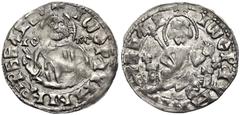 BULGARIA, Second Empire. Ivan Sracimir. 1356–1397. AR Grosh (19mm, 1.15 g, 1h). + IШ CPAЧИM(ИP) (ЧP) БЬΛΓB, half-length facing bust of Christ Pantokrator; IC-XC across field / + IШ CPAЧИ[M(ИP)] (ЧP) Б