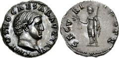 Otho. AD 69. AR Denarius (18mm, 3.44 g, 6h). Rome mint. Struck 9 March - 17 April AD 69. IMP OTHO CAESAR AVG TR P, bare head right / SECV RI TAS P R, Securitas standing left, holding wreath in extende