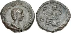 Orbiana. Augusta, AD 225-227. BI Tetradrachm (24mm, 10.87 g, 12h). Alexandria mint. Dated RY 5 of Severus Alexander (AD 225/6). [ΓN] CЄI ЄPЄ CAΛΛ BAPB OPBIAH, draped bust right / Roma enthroned left, 