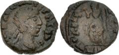 Majorian. AD 457-461. Æ (13mm, 1.33 g, 10h). Mediolanum (Milan) mint. D N IVL MAIORIANVS PER AVG, pearl-diademed, draped, and cuirassed bust right / VICTOR I A AVGGG, Victory advancing left, holding w