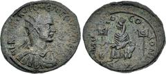 Roman Provincial CILICIA, Mallus. Herennius Etruscus. As Caesar, AD 249-251. Æ (32mm, 18.11 g, 7h). Radiate, draped, and cuirassed bust right, seen from the front / Tyche seated left on rocks, holding